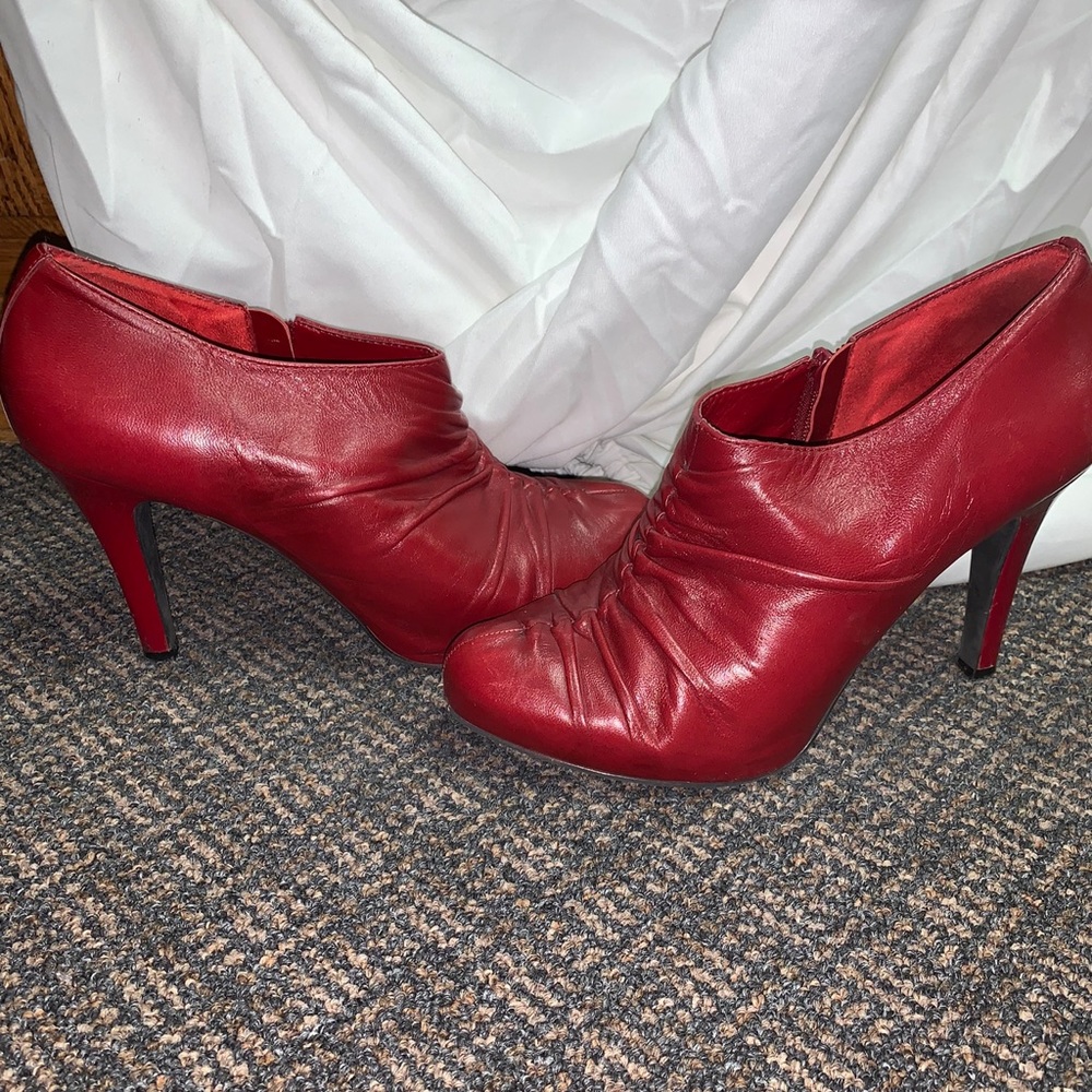 Red heeled booties